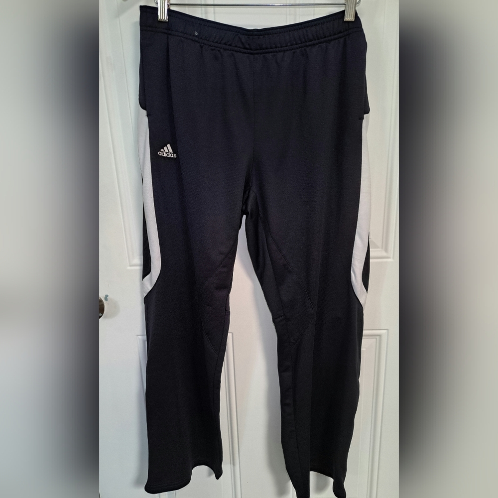 Adidas Kids Black Joggers with White Stripes